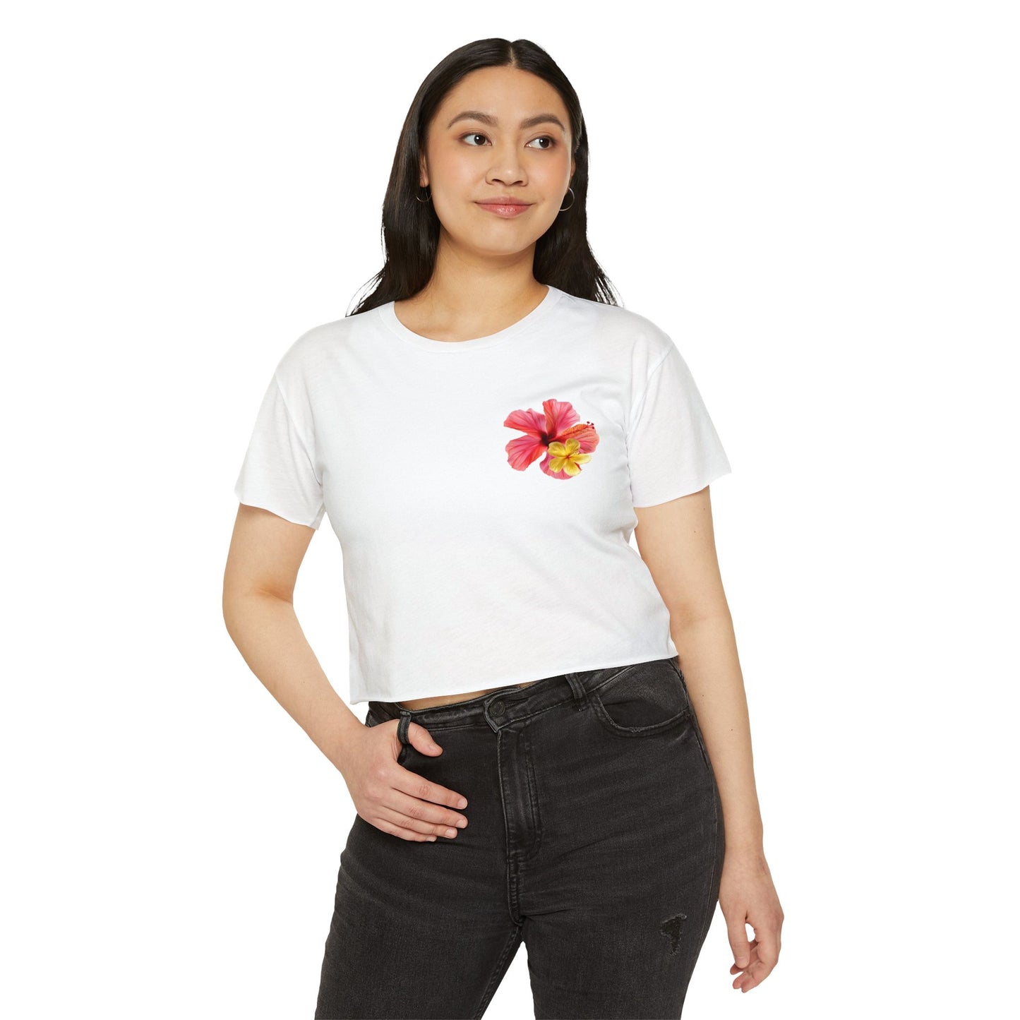 Floral Hibiscus Crop Top