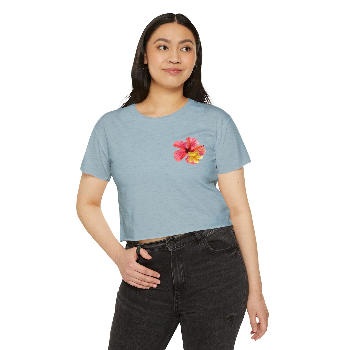Floral Hibiscus Crop Top