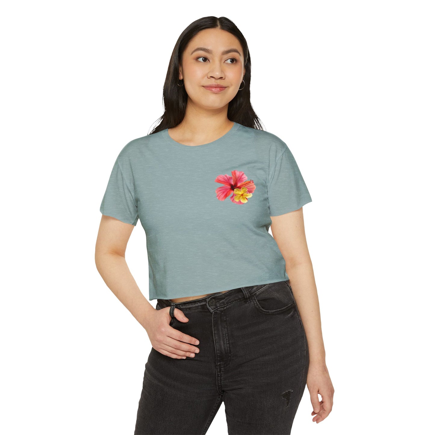 Floral Hibiscus Crop Top