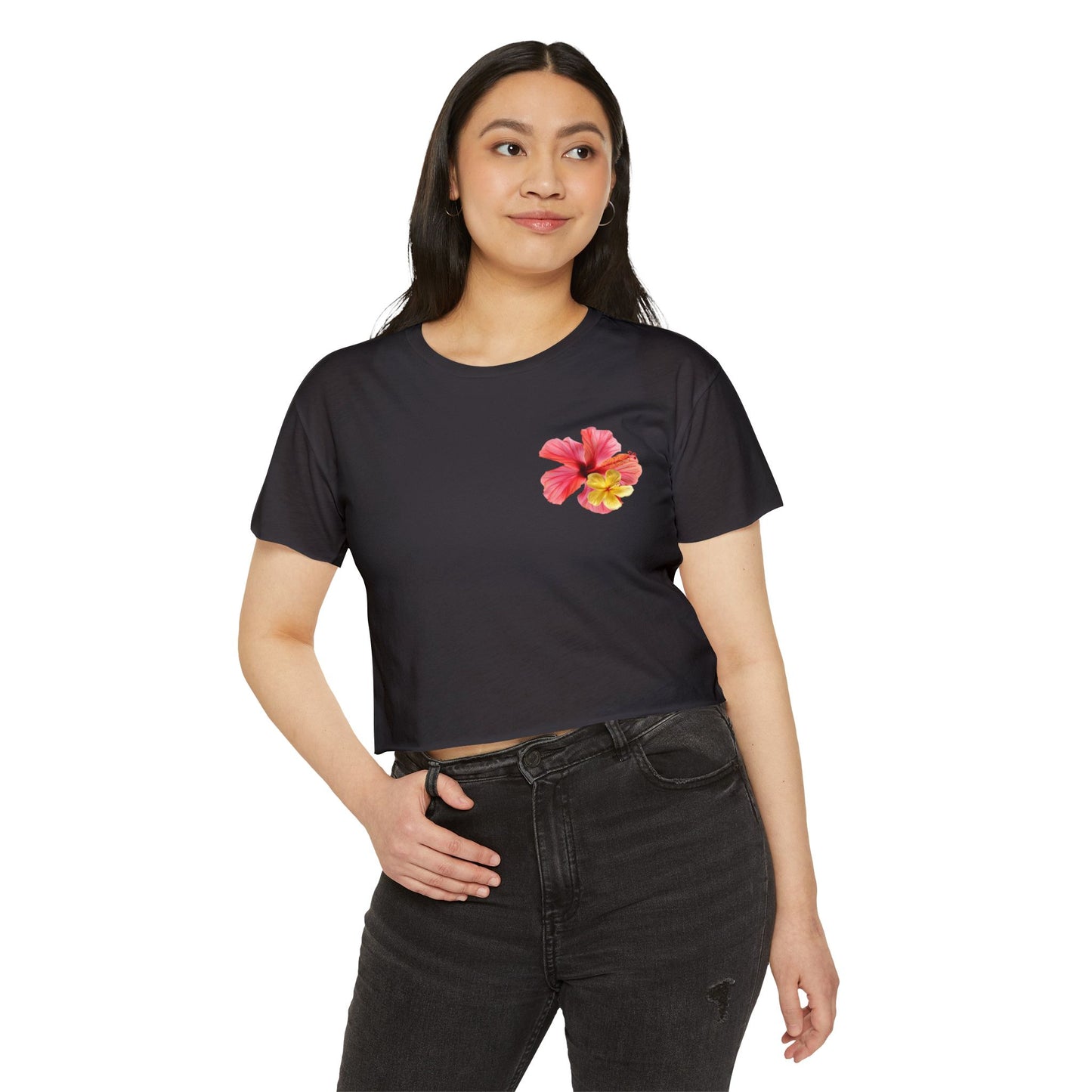 Floral Hibiscus Crop Top