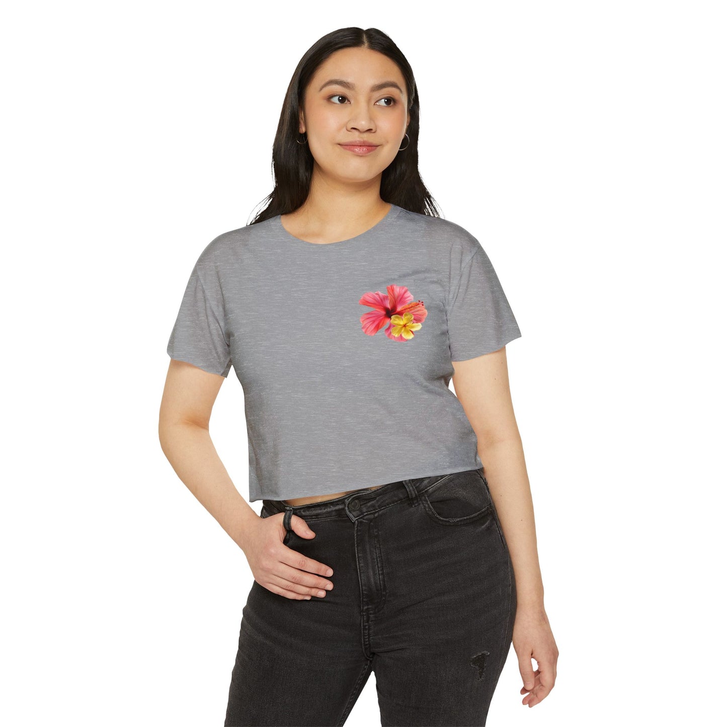 Floral Hibiscus Crop Top